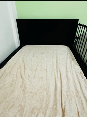 Riyadh, Furniture, SAR 200,  IKEA MALM Bed Frame, High, Black-brown/Lur&ouml;y, 90x200 Cm