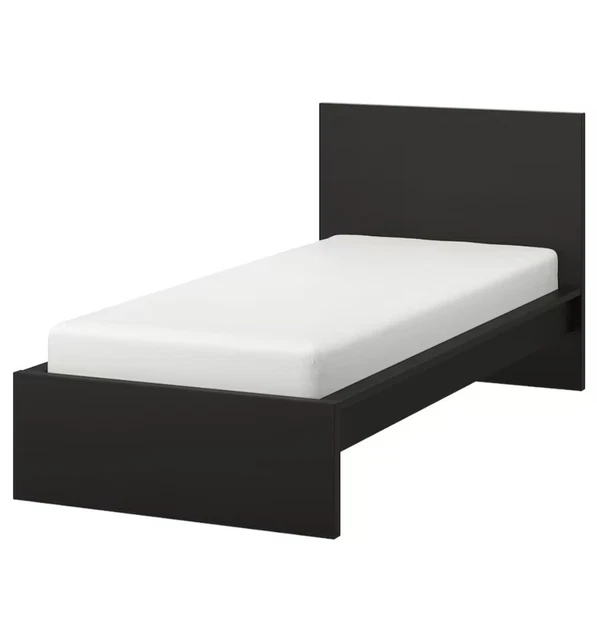 Riyadh, Furniture, SAR 200,  IKEA MALM Bed Frame, High, Black-brown/Lur&ouml;y, 90x200 Cm