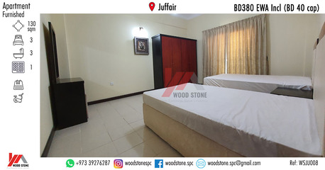 Juffair, Apartments/Houses, BHD 380/month,  Furnished,  3 BR,  130 Sq. Meter,  Fully Furnished 3 Bedroom Apartment, Juffair - BD 380 EWA Incl (Bd 40 Cap) WSJU008