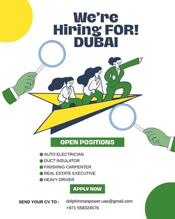 Dubai, Jobs, OPENINGS FOR DUBAI
