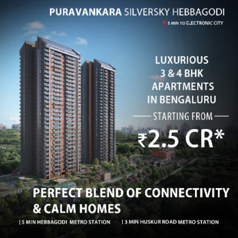 Bangalore, Real Estate For Sale, INR 2,  5 BR,  5400 Sq. Feet,  Purva Silver Sky Hebbagodi | 3, 4 & 5 BHK Luxury Apartments Bangalore