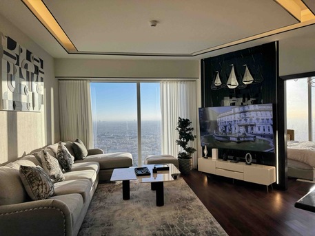 Riyadh, Apartments/Houses, SAR 15000/month,  Furnished,  1 BR,  81 Sq. Meter,  VIP Luxury  Apartment (1 BD & 1 Living R)- 44th Floor - Rafal Tower - JW Marriott Building