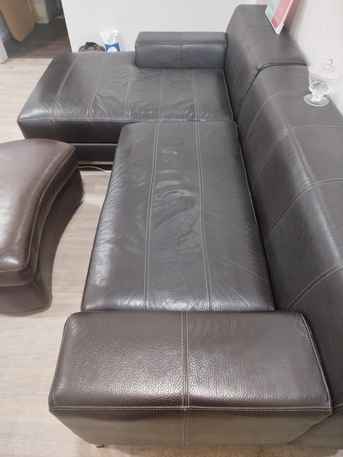 Dammam, Furniture, SAR 3000,  Full Leather IKEA Original Sofa And Shaz Lounge