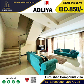 Adliya, Villas, BHD 850,  Furnished,  Fully Furnished Luxury Compound Villa With Pvt. Pool In Adliya  - With EWA