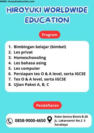 Jakarta, Education, Les Bimbingan Belajar Favorit Orang Tua Di Surabaya Barat