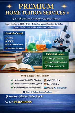 Riyadh, Education, Online/Home Tuition