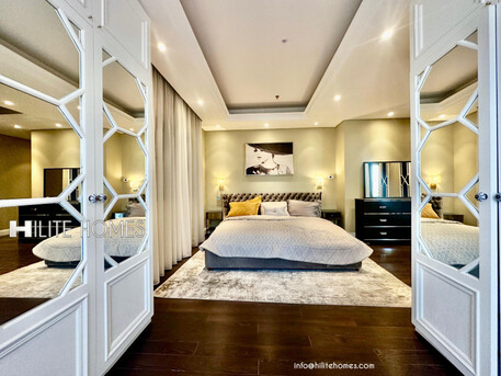 Salmiya, Apartments/Houses, KWD 3000/month,  Furnished,  3 BR,  Seaview Furnished Three-Bedroom Floor With Private Pool & Balcony In Salmiya