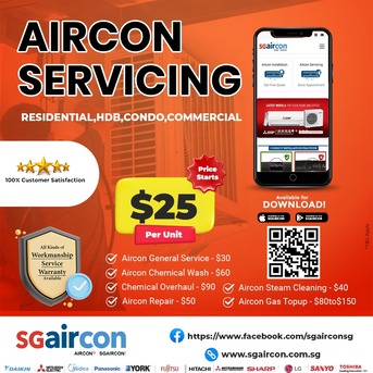 Singapore, Air Conditioners, SGD 25,  Aircon Servicing Singapore