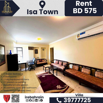 Isa Town, Villas, BHD 575,  Furnished,  Fully Furnished Garden Villa For Rent &ndash; Isa Town