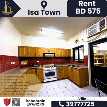 Isa Town, Villas, BHD 575,  Furnished,  Fully Furnished Garden Villa For Rent &ndash; Isa Town