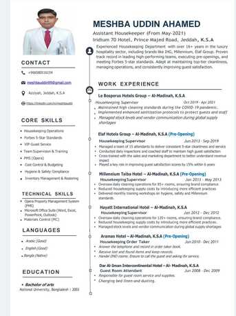 Riyadh, Job Seekers, Looking Opportunity Housekeeping Manager