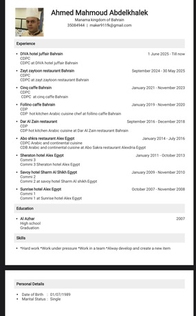 Riffa, Job Seekers, Im Arabic Cook Searching For Job