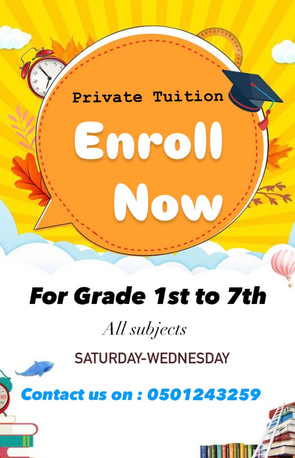 Jubail, Lessons Offered, Offering Home Tuition For Grade KG To 7th