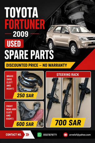 Khobar, Auto Parts, Toyota Fortuner 2009 Used Spare Parts