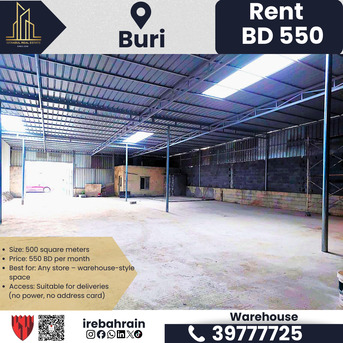 Manama, Warehouses, BHD 550,  500 Sq. Meter,  Warehouse / Store For Rent In Buri &ndash; 500 m? &ndash; Only 550 BD