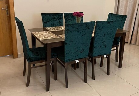 Riyadh, Furniture, SAR 800,  6 Seaters Sofa And 6 Chairs Dining Table For Sale