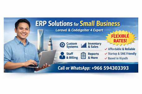 Riyadh, Software Development, ERP / System Developer &ndash; Affordable For Small Business & Startups (Riyadh)
