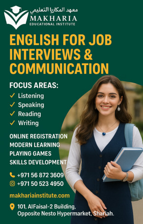 Sharjah, Lessons Offered, English For Students & Professionals Sharjah 0568723609