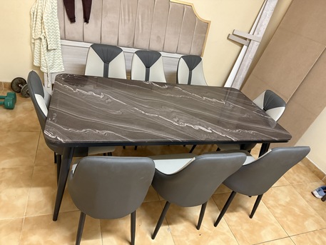 Jubail, Furniture, SAR 1600,  Beautiful Duble Bed With 2 Side Tables  And Dining Table With 8 Chairs For Sale