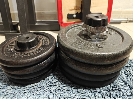 Azizia, Health & Beauty Items, SAR 400,  Bench Press With Rod And Weights (4x5kg+ 4x2.3kg), Dismantled, Ready To Shift