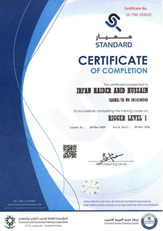 Dammam, Job Seekers, Rigger Level 1