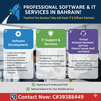 Manama, Software Development, Professional Software & IT Services In Bahrain A To Z Services
