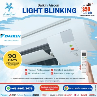 Singapore, Air Conditioners, SGD 50,  Daikin Aircon Light Blinking