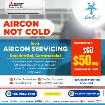 Singapore, Air Conditioners, SGD 50,  Mitsubishi Aircon Is Not Cold