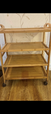 Madinah, Furniture, SAR 125,  4 Shelf Wheeler Service Table Brown