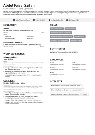 Khobar, Job Seekers, Sales Executive