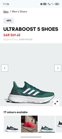Riyadh, Clothing & Accessories, Sar 300,  Adidas Ultraboost 5 Shoes