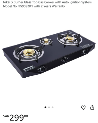 Riyadh, Appliances, SAR 150,  Nikai Stove 3 Burners