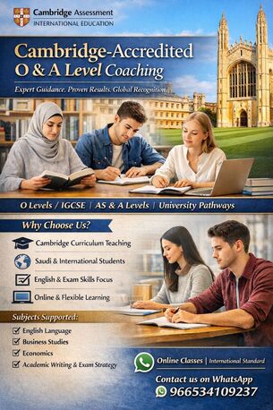 Riyadh, Lessons Offered, Cambridge-Accredited O And A Levels