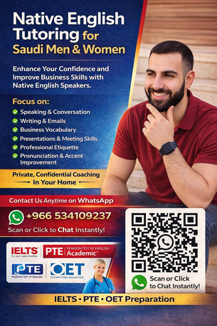 Riyadh, Lessons Offered, Business Level: Speaking, Vocab, Presentation Skills(IELTS/PTE/OET)