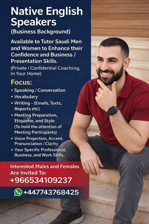 Riyadh, Lessons Offered, Business Level: Speaking, Vocab, Presentation Skills(IELTS/PTE/OET)