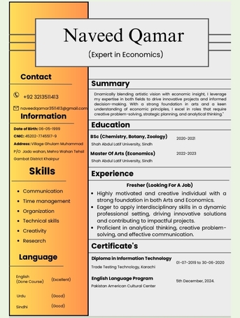 Multan, Graphic Design, Resume Maker