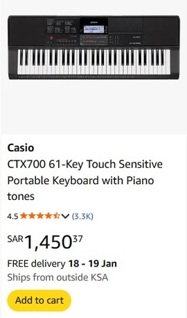 Olaya, Musical Instruments, SAR 800,  Casio CT-X700 A New Keyboard