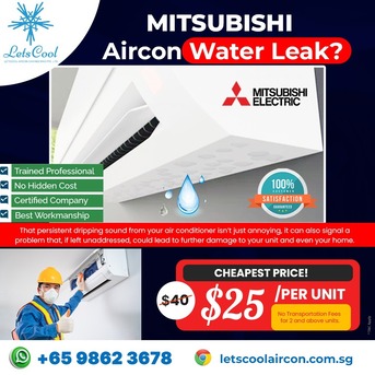 Singapore, Air Conditioners, SGD 25,  Mitsubishi Aircon Water Leaking
