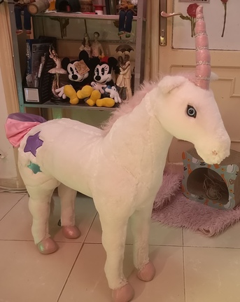Jeddah, Furniture, SAR 150,  Disney - Large Unicorn - Horse Doll + 2 Big Paintings