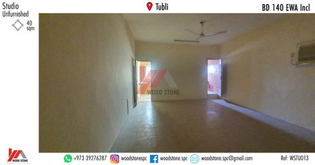 Tubli, Apartments/Houses, BHD 140/month,  Studio,  40 Sq. Meter,  Unfurnished Studio, Tubli - BD 140 Incl WSTU013