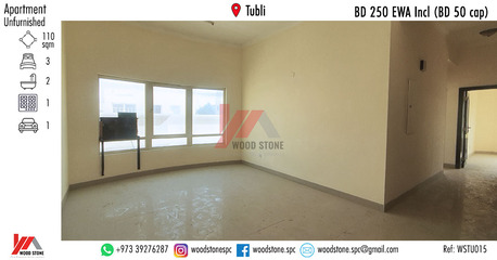 Tubli, Apartments/Houses, BHD 250/month,  3 BR,  110 Sq. Meter,  Unfurnished 3 Bedroom Apartment, Tubli - BD 250 Incl WSTU015 (BD 50 Cap)