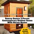 Sunray Seneca 3-Person Contemporary Outdoor Sauna With Harvia Heater