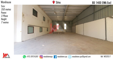 Sitra, Warehouses, BHD 1400,  350 Sq. Meter,  Warehouse, Sitra - BD 1400 Excl WSST017