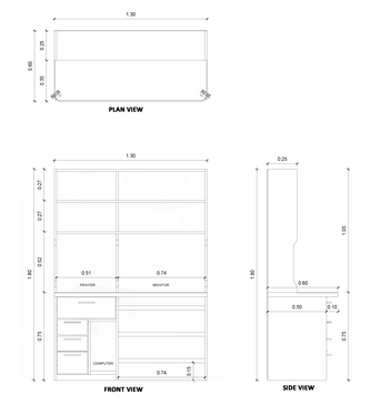 Hara, Furniture, SAR 550,  Table For Computer & Printer With Racks