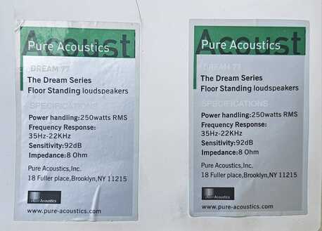 Al Nahda, Musical Instruments, SAR 300,  Pure Acoustics Dream 77 (Only Speakers) SAR300