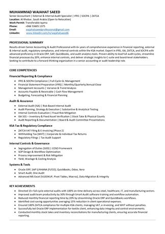 Riyadh, Job Seekers, External Auditor