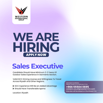 Riyadh, Jobs, SALES EXECUTIVE