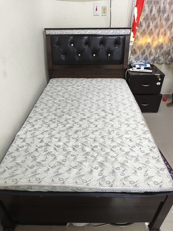 Jubail, Furniture, SAR 350,  Urgent Sale: 120*190 Size Wooden Bed With Mattress