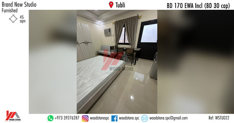 Tubli, Apartments/Houses, BHD 170/month,  Furnished,  Studio,  45 Sq. Meter,  Brand New Furnished Studio, Tubli - BD 170 Incl (BD 30 Cap) WSTU022