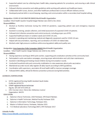 Riyadh, Job Seekers, Registered Male Nurse SCFHS MOH Licensed Holder